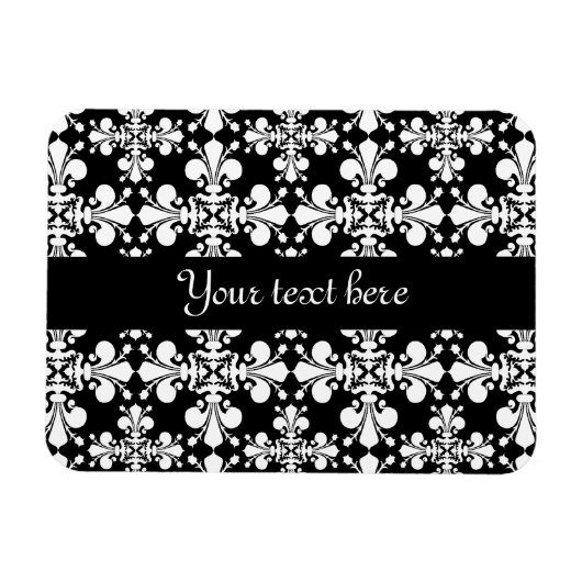 Magnet Flexible Royal Damask noir et blanc (Horizontal)