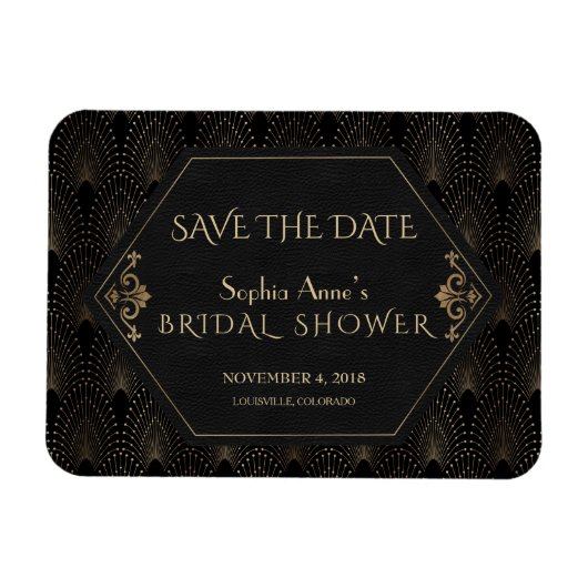 Magnet Flexible Royal Fleur-de-lis Gold Great Gatsby Fête des mari (Horizontal)