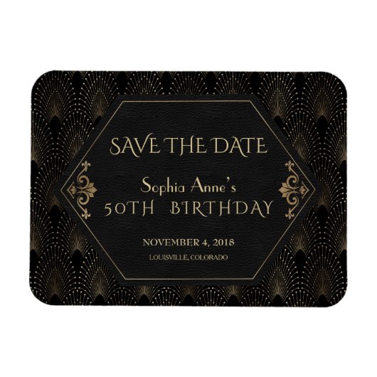 Magnet Flexible Royal Fleur-de-lis Or Gatsby 50e Anniversaire (Horizontal)