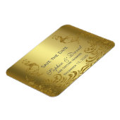 Magnet Flexible Royal Gold Abstrait Peacock Mariage ENREGISTRER LA (Côté Gauche)