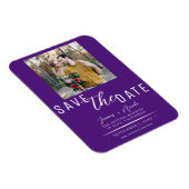 Magnet Flexible Royal Purple Enregistrer la date Mariage photo (Côté Droit)
