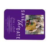 Magnet Flexible Royal Purple Enregistrer la date Mariage photo (Horizontal)