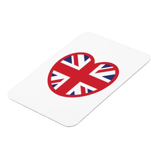 Magnet Flexible Royaume-Uni Union Jack Flag Heart (Côté Gauche)