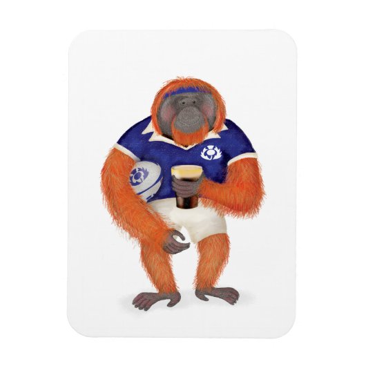 Magnet Flexible Ruaridh l'aimant orangoutan de rugby (Vertical)