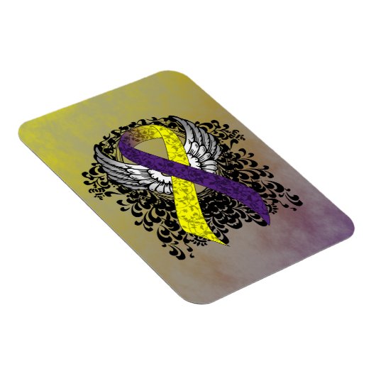 Magnet Flexible Ruban de sensibilisation violet et jaune avec aile (Côté Droit)
