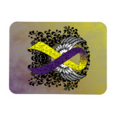 Magnet Flexible Ruban de sensibilisation violet et jaune avec aile (Horizontal)