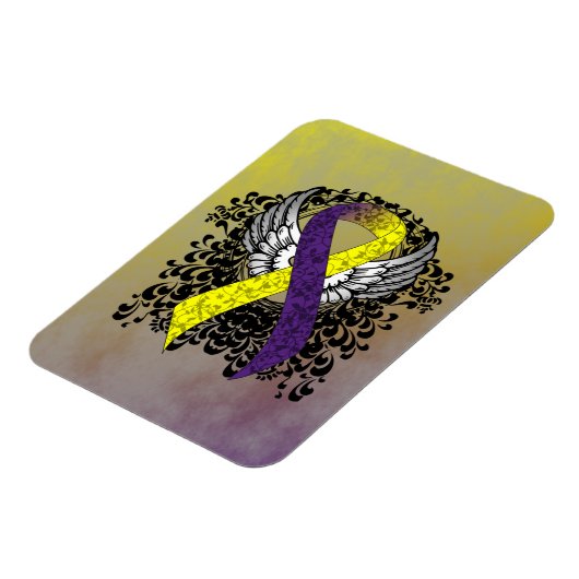 Magnet Flexible Ruban de sensibilisation violet et jaune avec aile (Côté Gauche)