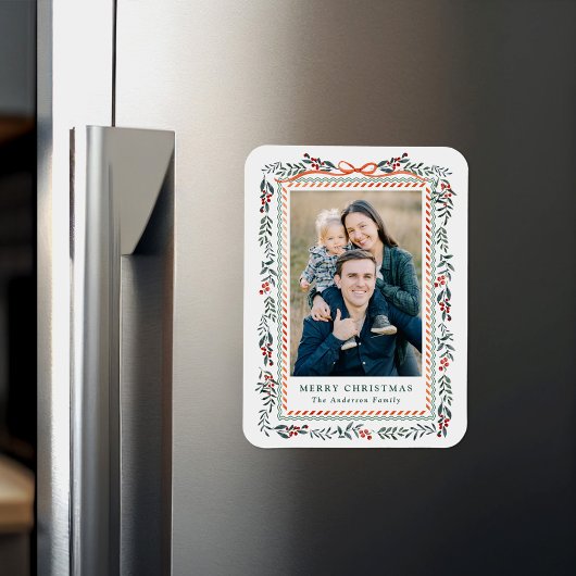 Magnet Flexible Ruban rouge blanc et verdure 2 Photo