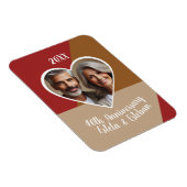 Magnet Flexible Ruby Heart Custom Photo Anniversaire Keepsaké (Côté Droit)