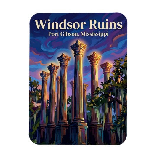 Magnet Flexible Ruines de Windsor Mississippi (Vertical)