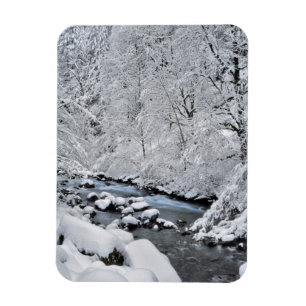 Magnet Flexible Ruisseau blanc enneigé pittoresque, Oregon
