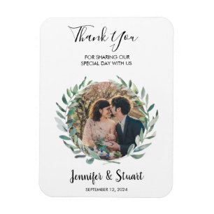 Magnet Flexible Russe aquarelle feuille Merci photo mariage