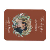 Magnet Flexible Russe aquarelle feuille Merci photo mariage (Horizontal)