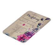 Magnet Flexible Russe Fuchsia Floral Mariage (Côté Gauche)