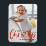 Magnet Flexible Russe Moderne Calligraphie Rouge Joyeux Noël<br><div class="desc">Joyeux Noël! Apportez une touche de joie de vacances à votre maison avec notre Aimant photo de Noël personnalisable! Parfait pour exposer des souvenirs chéris, cet aimant vous permet de le personnaliser avec votre photo festive préférée, ce qui en fait un ajout unique à votre décor de vacances. Un cadeau...</div>