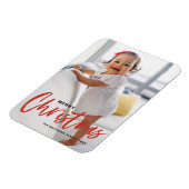 Magnet Flexible Russe Moderne Calligraphie Rouge Joyeux Noël (Côté Gauche)