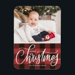 Magnet Flexible Russe Rouge Plaid Joyeux Noël Photo<br><div class="desc">Joyeux Noël! Apportez une touche de joie de vacances à votre maison avec notre Aimant photo de Noël personnalisable! Parfait pour exposer des souvenirs chéris, cet aimant vous permet de le personnaliser avec votre photo festive préférée, ce qui en fait un ajout unique à votre décor de vacances. Un cadeau...</div>