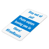 Magnet Flexible Russie - Restez Hors De Prison - Anglais - Bleu Bl (Côté Gauche)