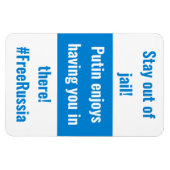 Magnet Flexible Russie - Restez Hors De Prison - Anglais - Bleu Bl (Horizontal)
