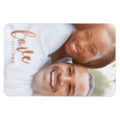 Magnet Flexible Rust Copper Love Calligraphie Script Photo romanti (Horizontal)