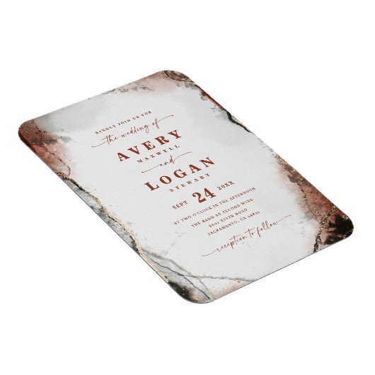 Magnet Flexible Rust Ethereal & Hunter Green Faire-part de mariage (Côté Droit)