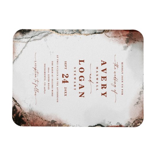 Magnet Flexible Rust Ethereal & Hunter Green Faire-part de mariage (Horizontal)