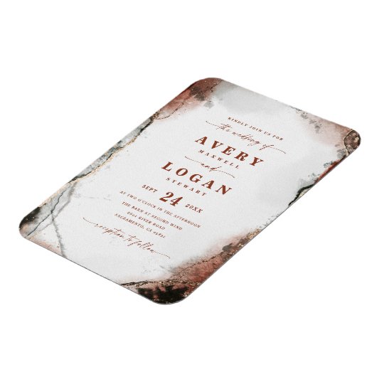 Magnet Flexible Rust Ethereal & Hunter Green Faire-part de mariage (Côté Gauche)