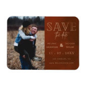 Magnet Flexible Rust Stylish photo manuscrite Enregistrer la date (Horizontal)