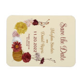 Magnet Flexible Rustic Autumn Floral Citrouille Enregistrer la dat (Horizontal)
