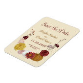 Magnet Flexible Rustic Autumn Floral Citrouille Enregistrer la dat (Côté Gauche)