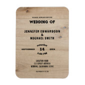 Magnet Flexible Rustic barn wood country wedding invitation (Vertical)