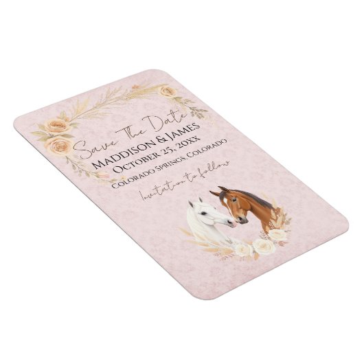 Magnet Flexible Rustic Boho Pays Enregistrer La Date Mariage (Côté Droit)