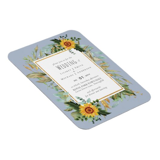 Magnet Flexible Rustic BOHO Sunflowers Greenery Wedding (Côté Droit)