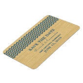 Magnet Flexible Rustic Chevron Enregistrer l'aimant de date, bleu (Côté Gauche)