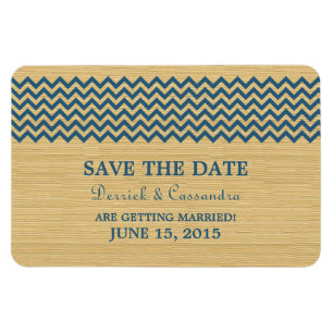 Magnet Flexible Rustic Chevron Enregistrer l'aimant de date, bleu