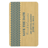 Magnet Flexible Rustic Chevron Enregistrer l'aimant de date, bleu (Vertical)