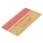 Magnet Flexible Rustic Chevron Enregistrer l'aimant de date, rose (Côté Gauche)