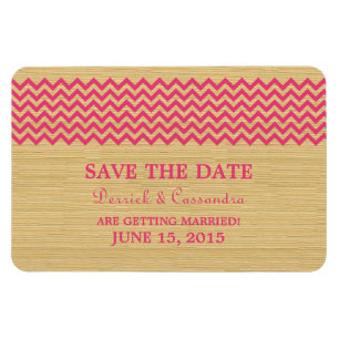 Magnet Flexible Rustic Chevron Enregistrer l'aimant de date, rose