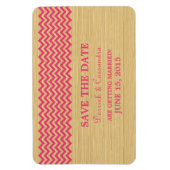 Magnet Flexible Rustic Chevron Enregistrer l'aimant de date, rose (Vertical)