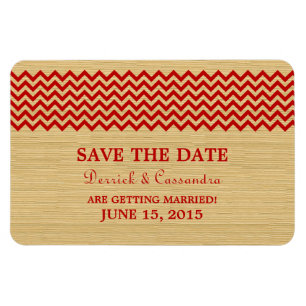 Magnet Flexible Rustic Chevron Enregistrer l'aimant de date, rouge