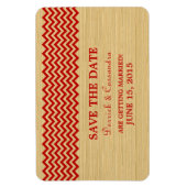 Magnet Flexible Rustic Chevron Enregistrer l'aimant de date, rouge (Vertical)