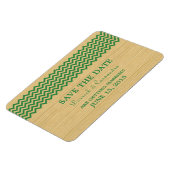 Magnet Flexible Rustic Chevron Enregistrer l'aimant de date, vert (Côté Gauche)