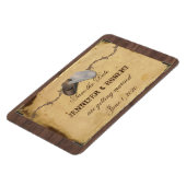 Magnet Flexible Rustic Country Cowboy Casquettes mariage Enregistr (Côté Gauche)