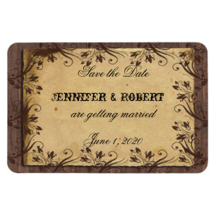 Magnet Flexible Rustic Country Grange mariage en bois Enregistrer
