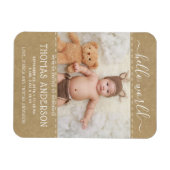 Magnet Flexible Rustic Country Kraft Faire-part de naissance photo (Horizontal)