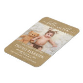 Magnet Flexible Rustic Country Kraft Faire-part de naissance photo (Côté Gauche)