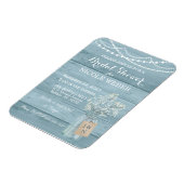 Magnet Flexible Rustic Country Mason Jar Blue Fête des mariées Inv (Côté Gauche)