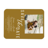 Magnet Flexible Rustic Gold Enregistrer la date Mariage photo (Horizontal)