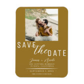 Magnet Flexible Rustic Gold Enregistrer la date Mariage photo (Vertical)