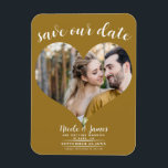 Magnet Flexible Rustic Gold Heart Photo Wedding Enregistrer la dat<br><div class="desc">L'arrière - plan peut être fait n'importe quelle couleur que vous voulez.</div>